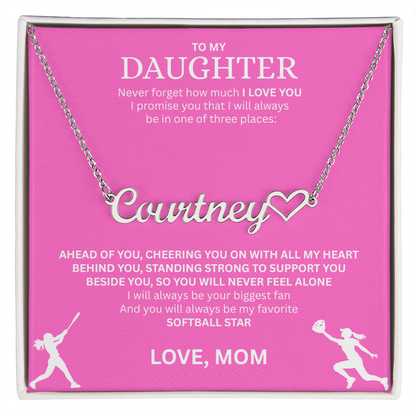 Applaud your daughter's greatness with a "Heart Name Necklace"