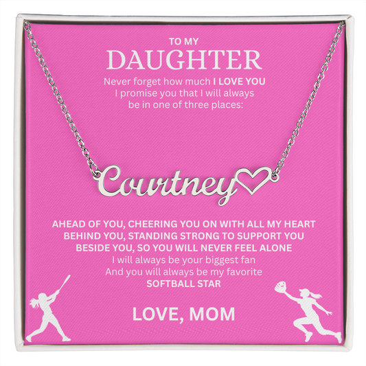 Applaud your daughter's greatness with a "Heart Name Necklace"