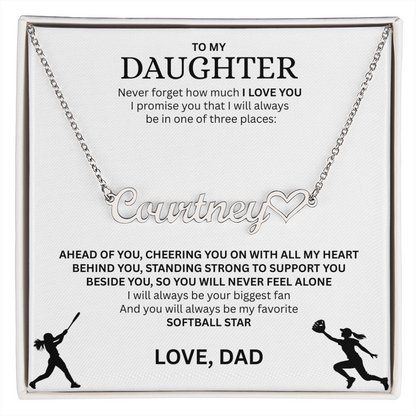 Applaud your daughter's greatness with a "Heart Name Necklace"