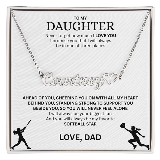 Applaud your daughter's greatness with a "Heart Name Necklace"