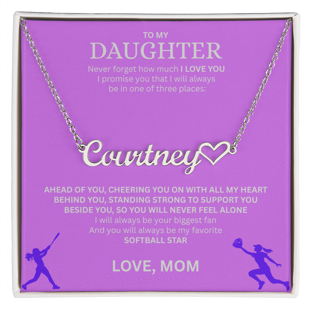 Applaud your daughter's greatness with a "Heart Name Necklace"