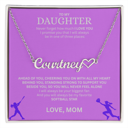 Applaud your daughter's greatness with a "Heart Name Necklace"