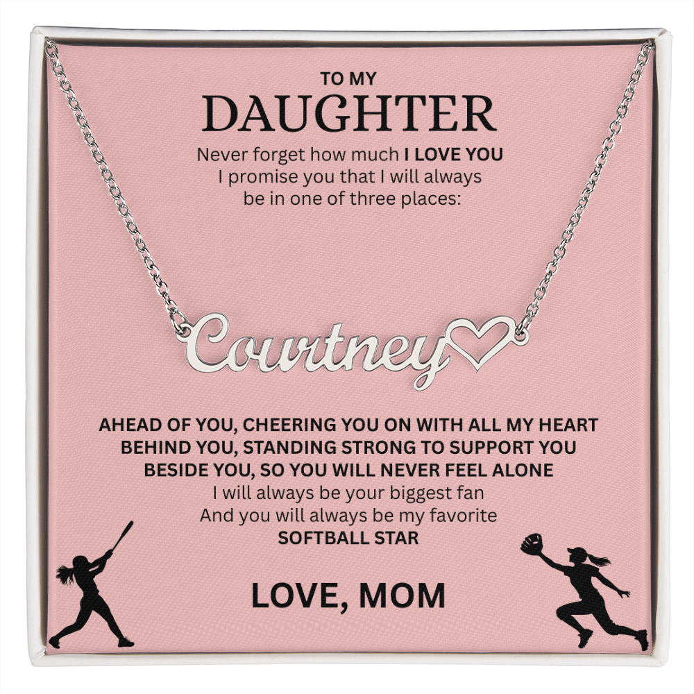 Applaud your daughter's greatness with a "Heart Name Necklace"