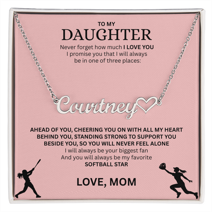 Applaud your daughter's greatness with a "Heart Name Necklace"
