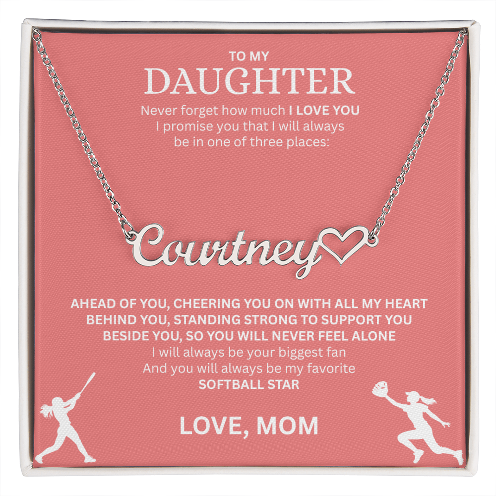 Applaud your daughter's greatness with a "Heart Name Necklace"