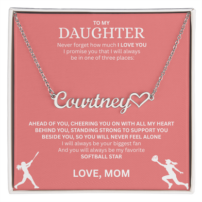 Applaud your daughter's greatness with a "Heart Name Necklace"