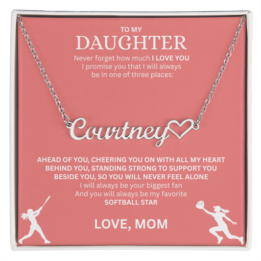 Applaud your daughter's greatness with a "Heart Name Necklace"