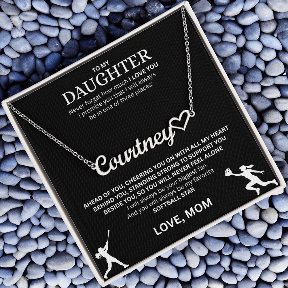 Applaud your daughter's greatness with a "Heart Name Necklace"