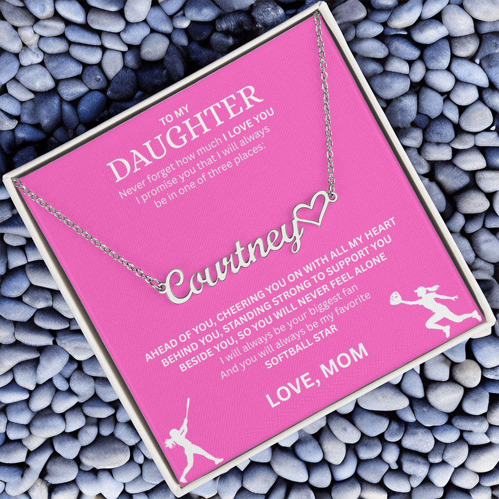 Applaud your daughter's greatness with a "Heart Name Necklace"