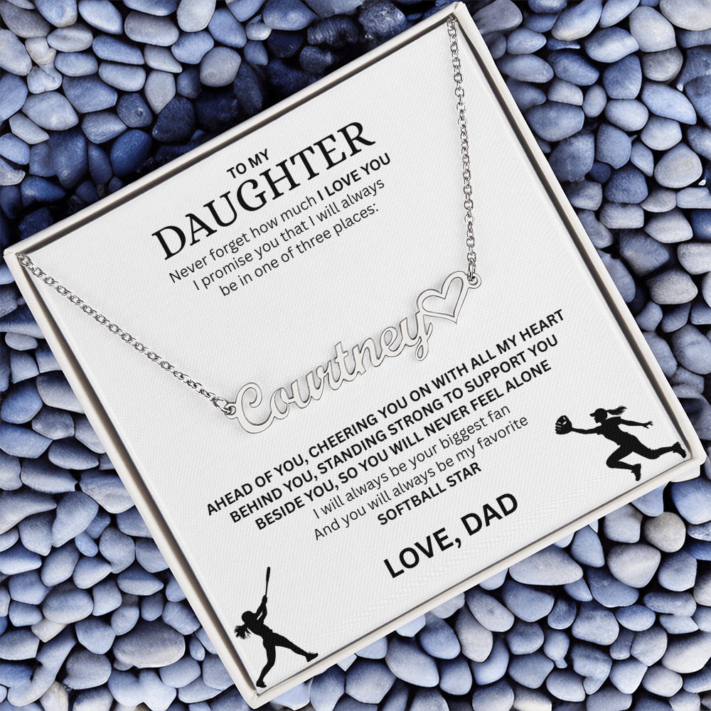 Applaud your daughter's greatness with a "Heart Name Necklace"