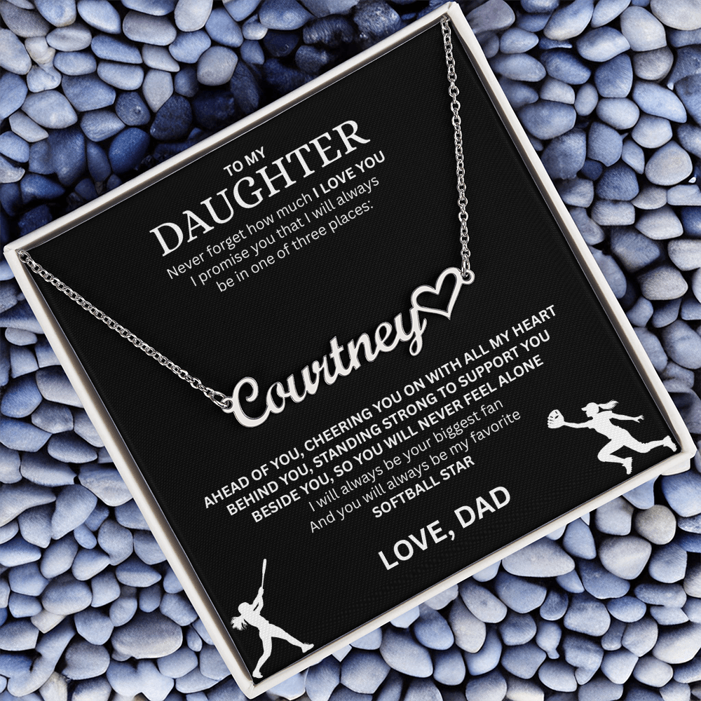 Applaud your daughter's greatness with a "Heart Name Necklace"