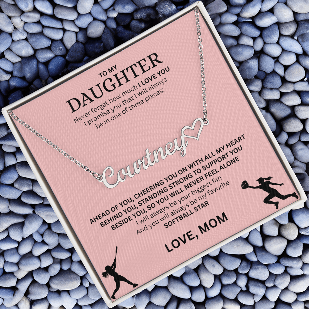Applaud your daughter's greatness with a "Heart Name Necklace"