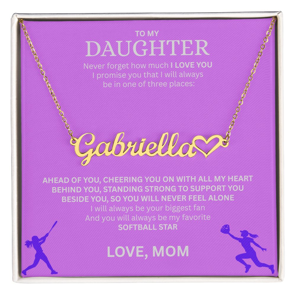Applaud your daughter's greatness with a "Heart Name Necklace"