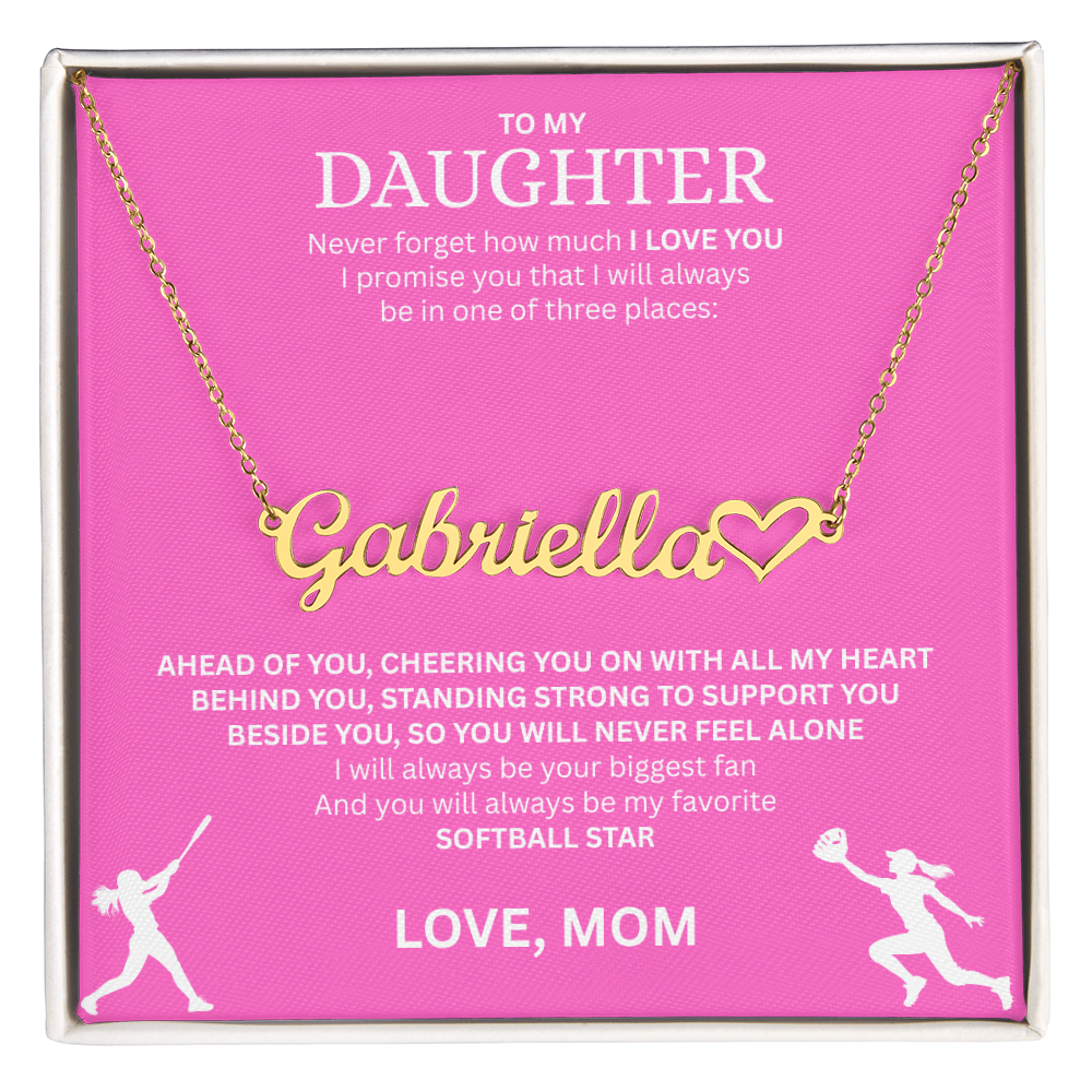 Applaud your daughter's greatness with a "Heart Name Necklace"