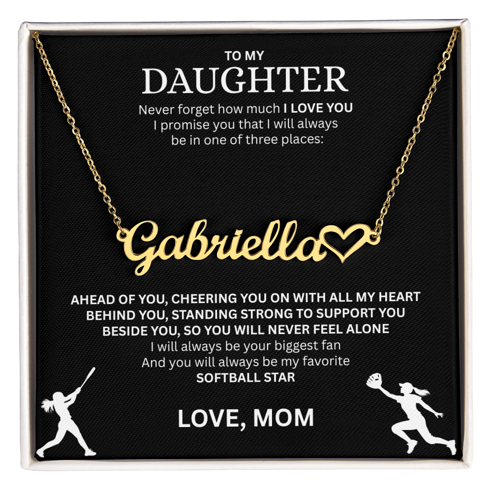 Applaud your daughter's greatness with a "Heart Name Necklace"