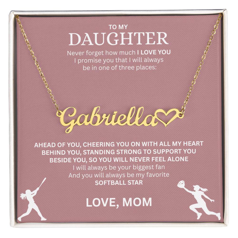Applaud your daughter's greatness with a "Heart Name Necklace"