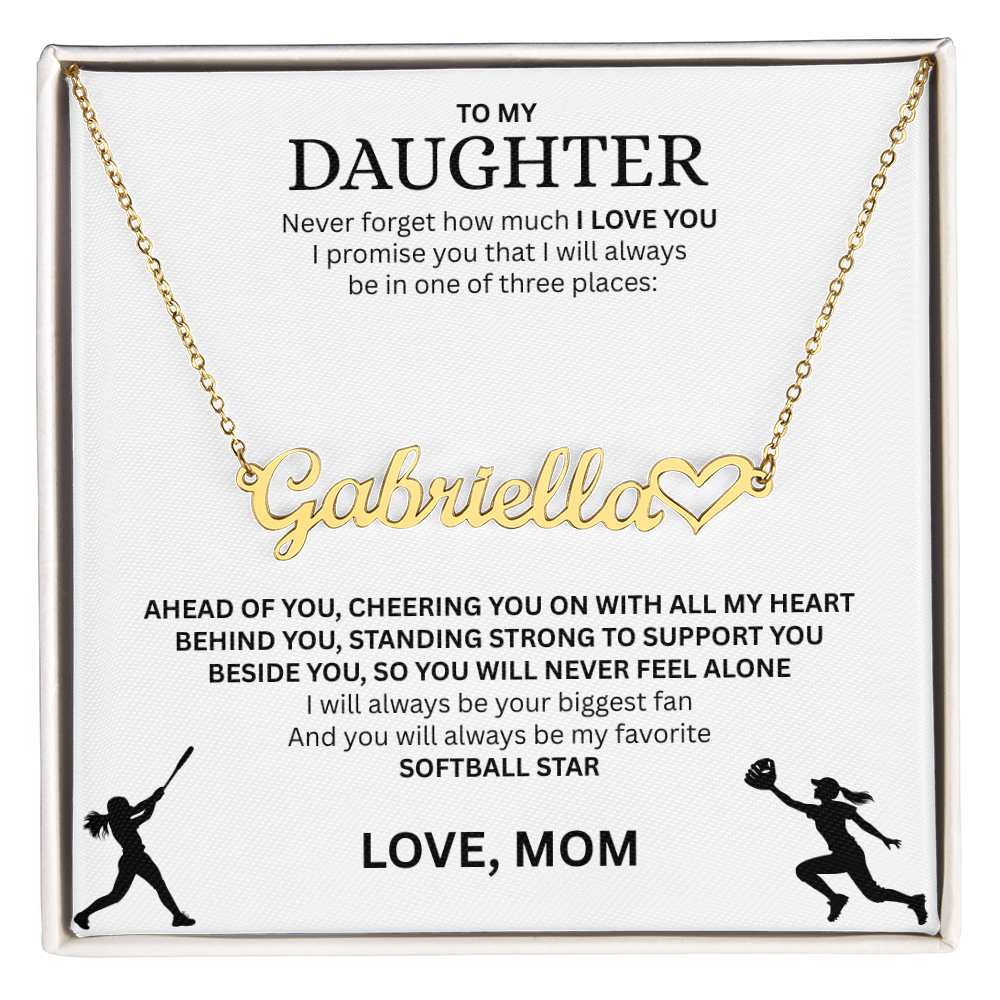 Applaud your daughter's greatness with a "Heart Name Necklace"