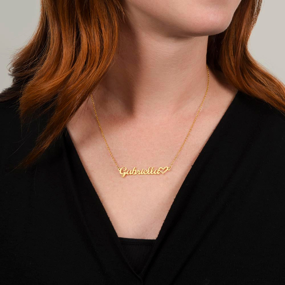 Applaud your daughter's greatness with a "Heart Name Necklace"