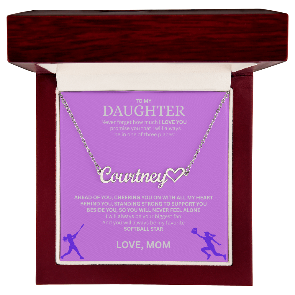 Applaud your daughter's greatness with a "Heart Name Necklace"