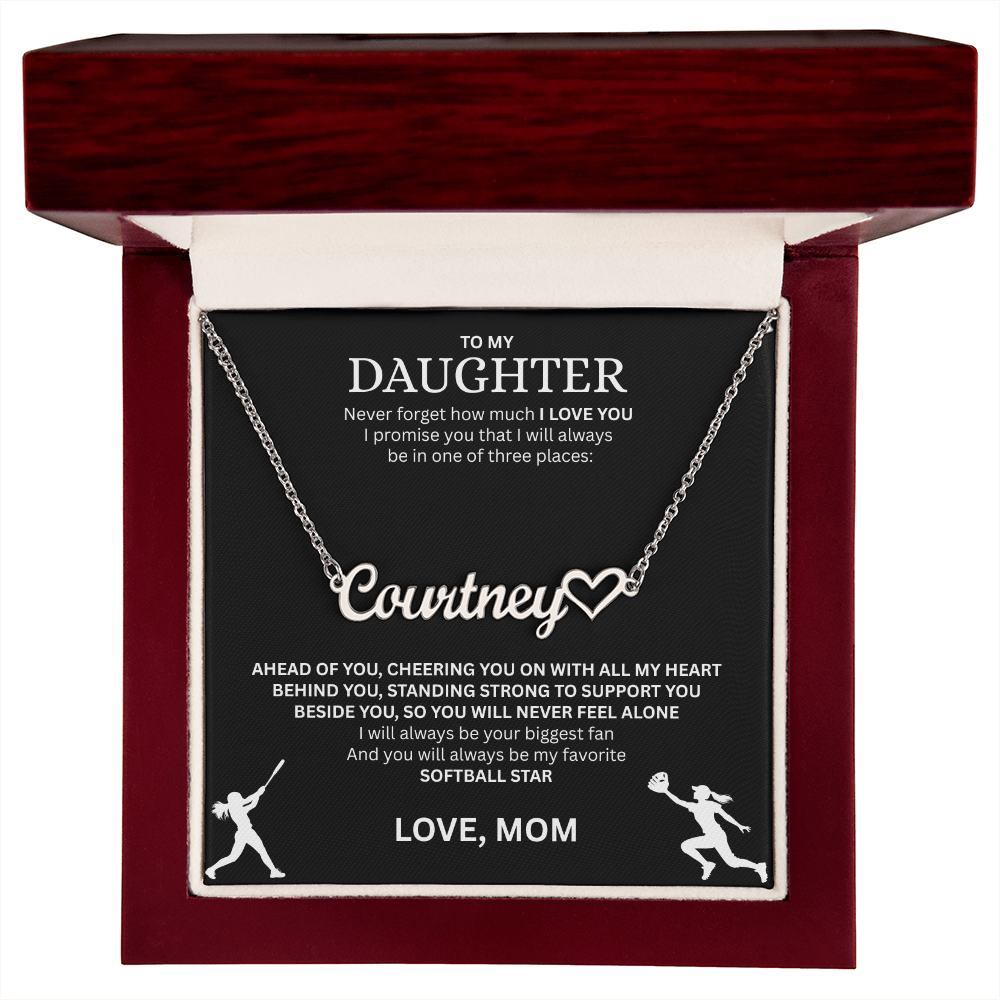 Applaud your daughter's greatness with a "Heart Name Necklace"