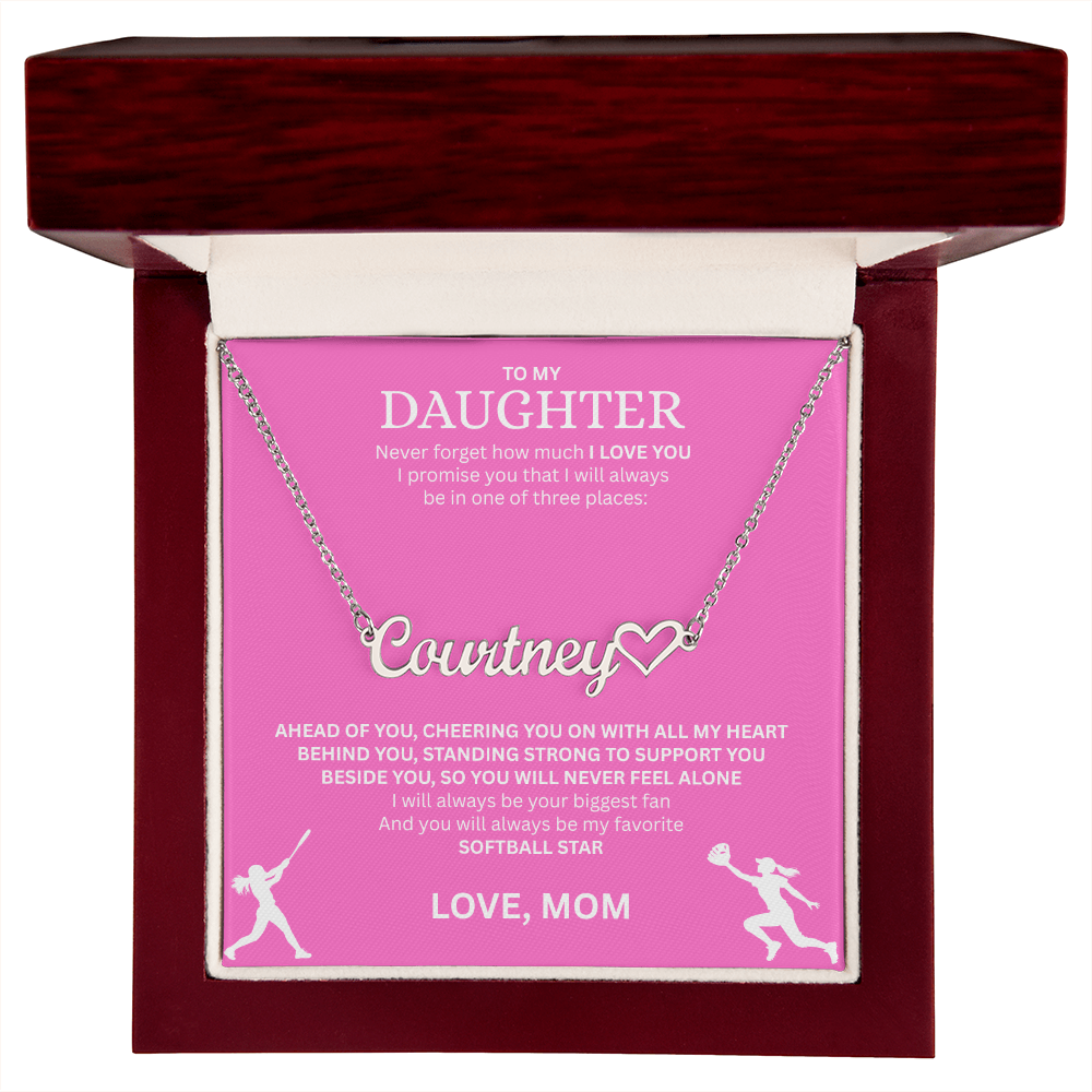 Applaud your daughter's greatness with a "Heart Name Necklace"
