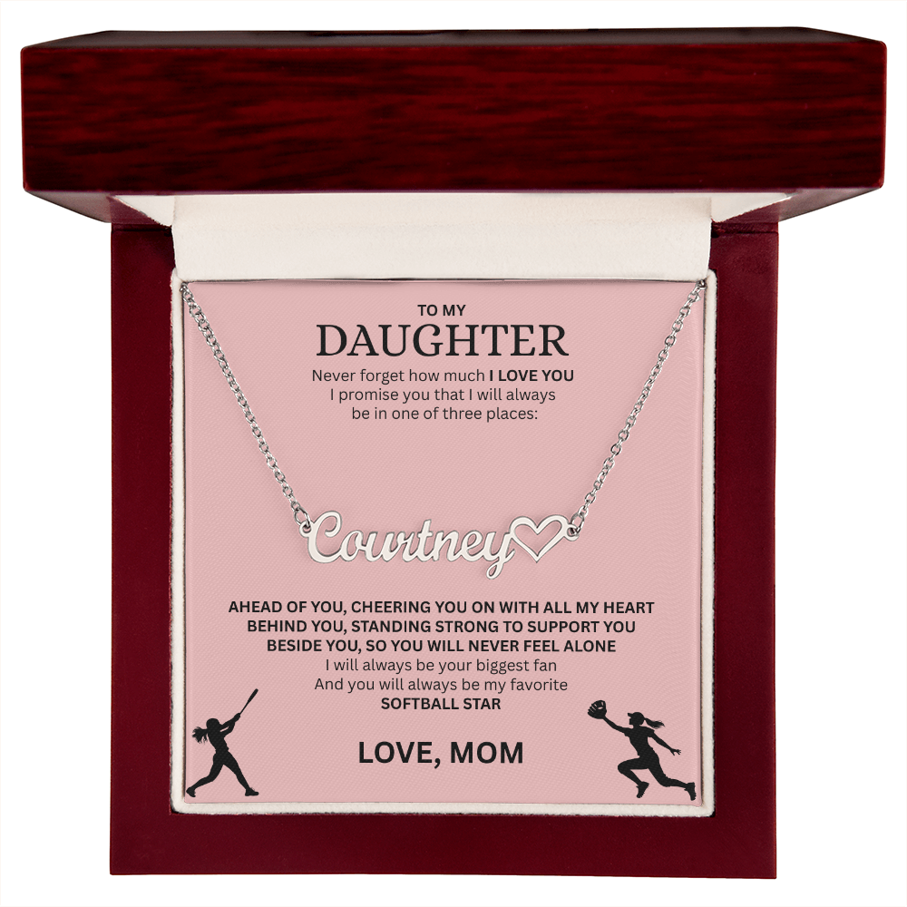 Applaud your daughter's greatness with a "Heart Name Necklace"