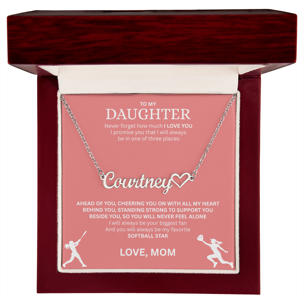Applaud your daughter's greatness with a "Heart Name Necklace"