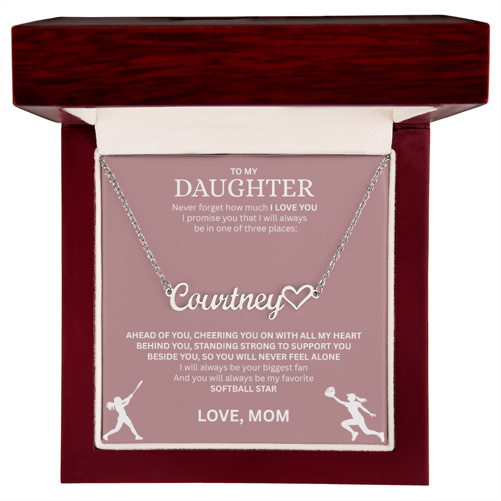 Applaud your daughter's greatness with a "Heart Name Necklace"