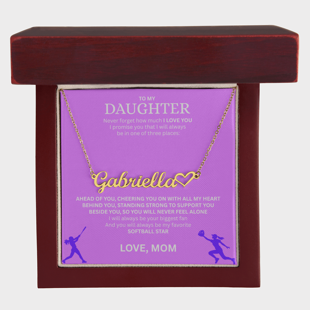 Applaud your daughter's greatness with a "Heart Name Necklace"