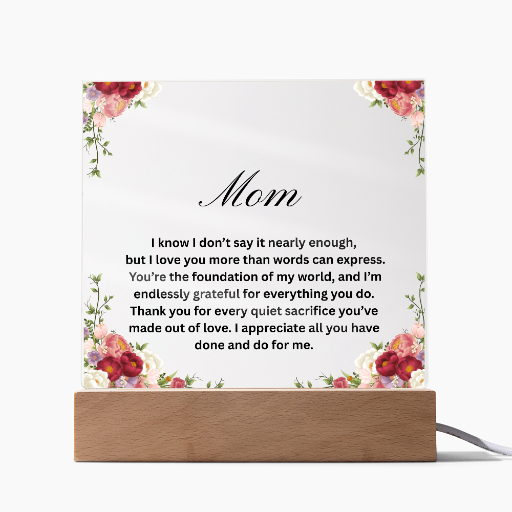 Thank You for Every Sacrifice, Mom. A gift of Love