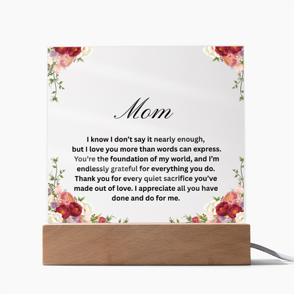 Thank You for Every Sacrifice, Mom. A gift of Love