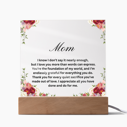 Thank You for Every Sacrifice, Mom. A gift of Love