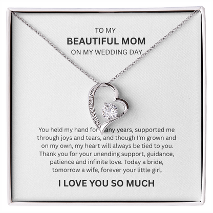 Spectacular Gift "To My Beautiful Mom" Forever Love Necklace