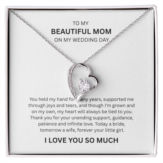 Spectacular Gift "To My Beautiful Mom" Forever Love Necklace