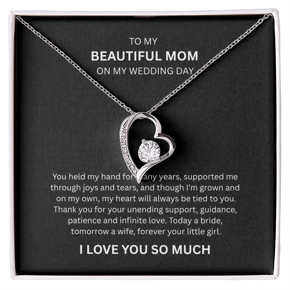 Spectacular Gift "To My Beautiful Mom" Forever Love Necklace