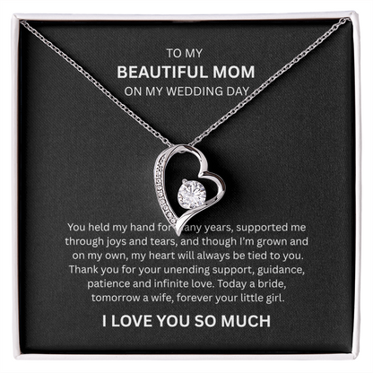 Spectacular Gift "To My Beautiful Mom" Forever Love Necklace