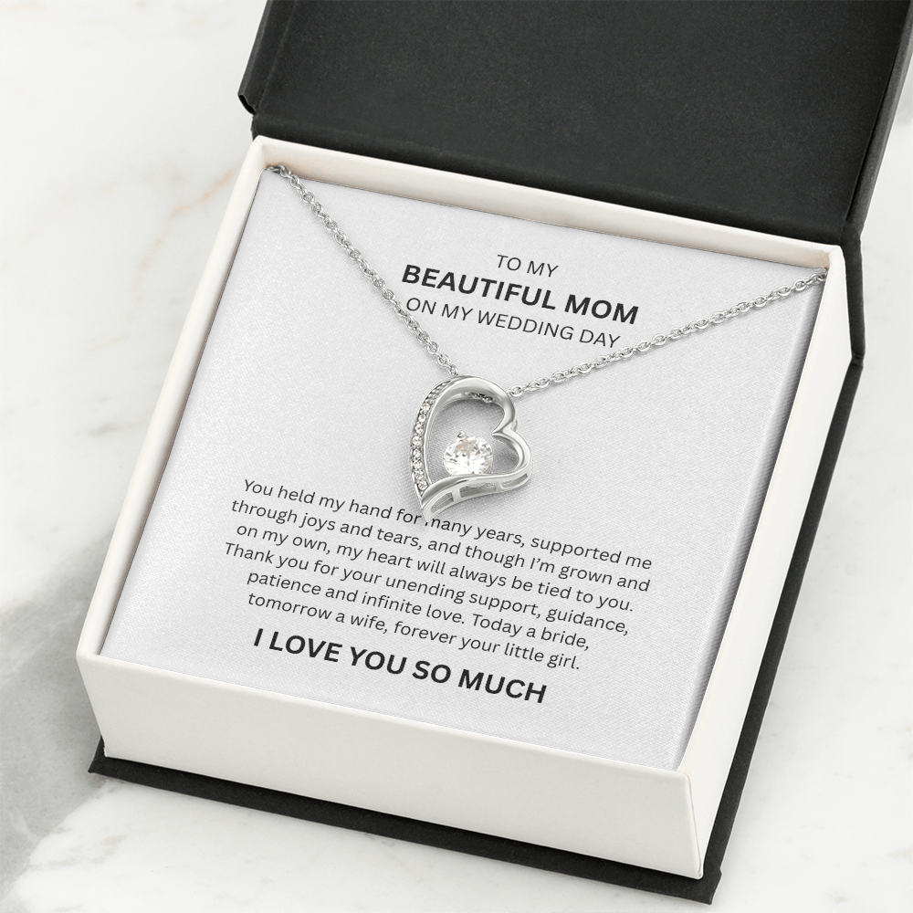 Spectacular Gift "To My Beautiful Mom" Forever Love Necklace