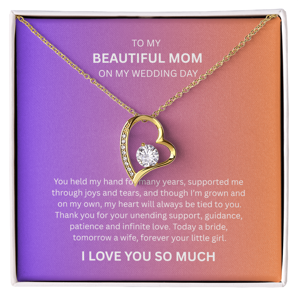 Spectacular Gift "To My Beautiful Mom" Forever Love Necklace