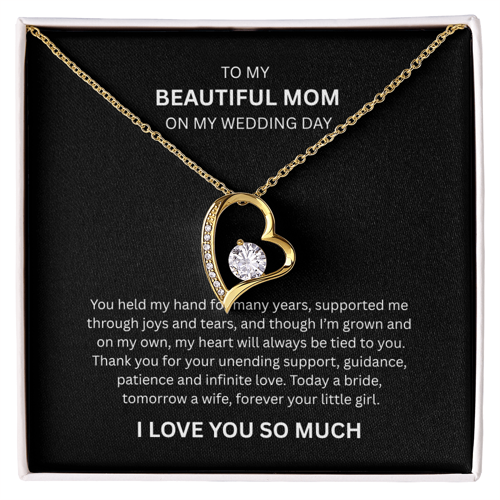 Spectacular Gift "To My Beautiful Mom" Forever Love Necklace