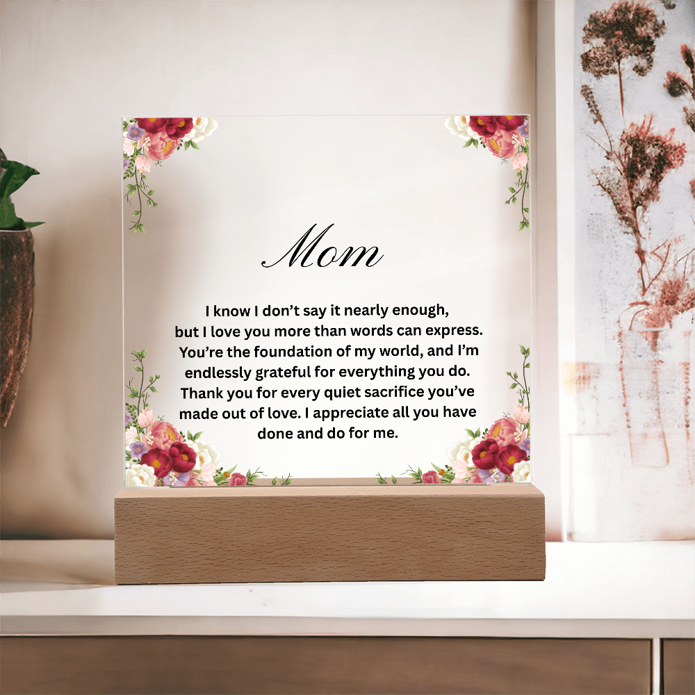 Thank You for Every Sacrifice, Mom. A gift of Love