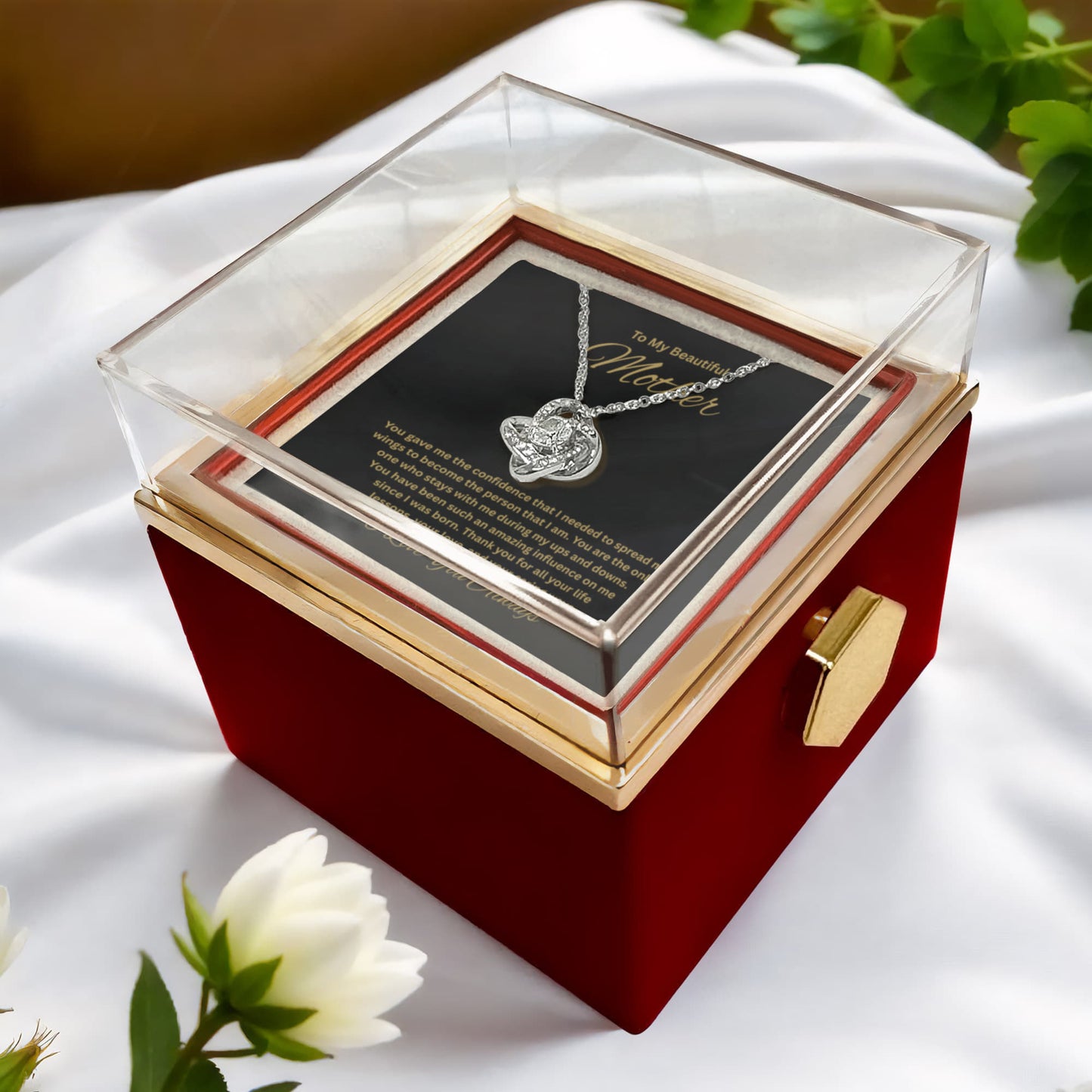 Gift for Mom - "To My Beautiful Mother" - Love Knot Necklace