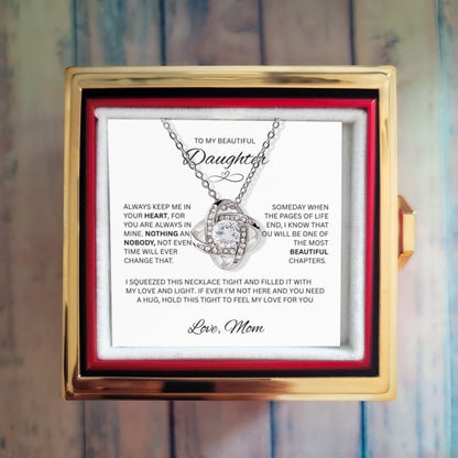 Gift For Daughter - Love Knot Necklace - Love Mom