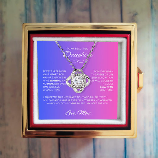 To My Beautiful Daughter - Love Knot Necklace