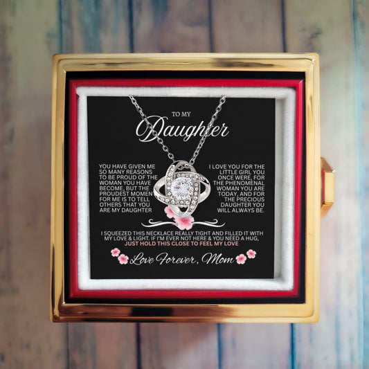 Daughter Gift - Love Knot Necklace w/ Luxurious Gift Box