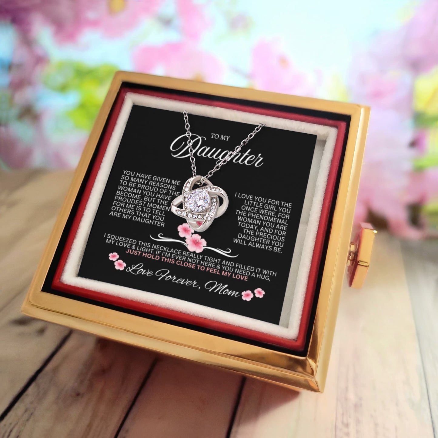 Daughter Gift - Love Knot Necklace w/ Luxurious Gift Box