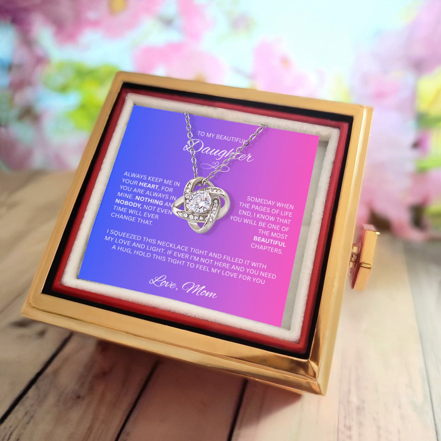 To My Beautiful Daughter - Love Knot Necklace