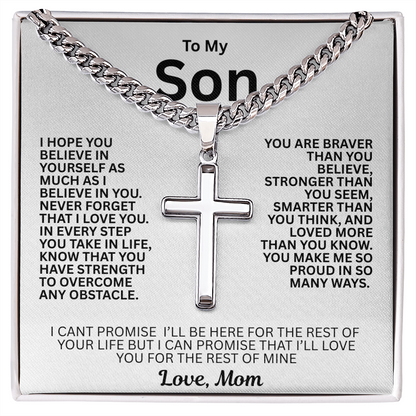 A symbol of devotion and power for Son "Artisan Cross w/ Cuban Link Chain"
