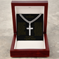 A Divine symbol of faith in Christ for "Your Husband"; Artisan Cross w/ Cuban Chain