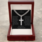 A Divine symbol of faith in Christ for "Your Husband"; Artisan Cross w/ Cuban Chain