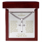 A Divine symbol of faith in Christ for "Your Husband"; Artisan Cross w/ Cuban Chain